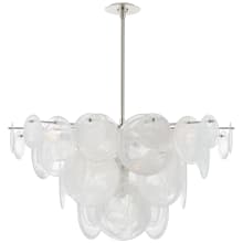 Loire 37" Large Chandelier with White Strie Glass by AERIN