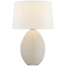 Myla 27" Medium Wide Table Lamp with Linen Shade by Chapman & Myers