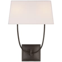 Venini 18" Double Sconce with Linen Shade by E.F. Chapman