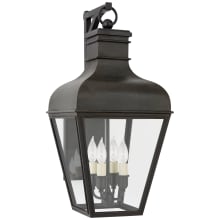 Fremont 21" Small Bracketed Wall Lantern in French Rust with Clear Glass by Chapman & Myers