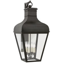 Fremont 36" Large Bracketed Wall Lantern in French Rust with Clear Glass by Chapman & Myers