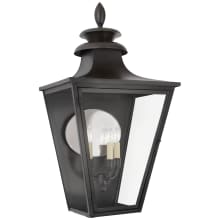 Albermarle 34" Large 3/4 Wall Lantern in Blackened Copper with Clear Glass by Chapman & Myers