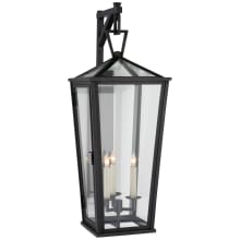 Darlana 32" Large Tall Bracketed Wall Lantern in Bronze with Clear Glass by E. F. Chapman