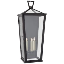 Darlana 28" Large Tall 3/4 Wall Lantern in Bronze with Clear Glass by E. F. Chapman