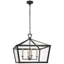 Darlana 28" Medium Wide Hanging Lantern in Bronze with Clear Glass by E. F. Chapman