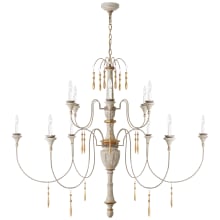 Fortuna 59" Large Chandelier in Vintage White and Gild by Julie Neill