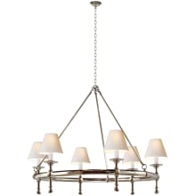 Classic 33" Ring Chandelier with Natural Paper Shades by E. F. Chapman
