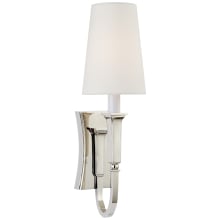 Delphia 17" Small Sconce with Linen Shade by Thomas O'Brien