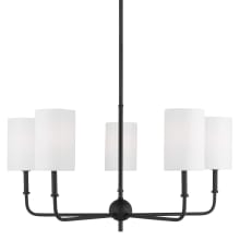Foxdale 5 Light 26" Wide Chandelier with Linen Shades