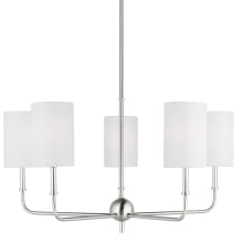 Foxdale 5 Light 26" Wide Chandelier with Linen Shades