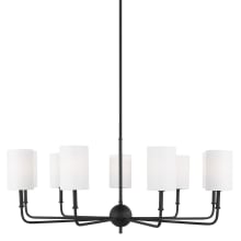 Foxdale 9 Light 36" Wide Chandelier with Linen Shades