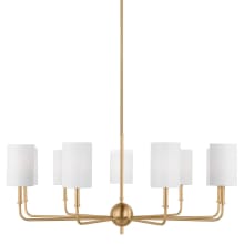 Foxdale 9 Light 36" Wide Chandelier with Linen Shades