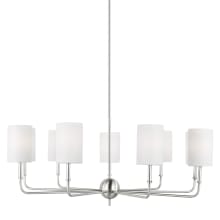 Foxdale 9 Light 36" Wide LED Chandelier with Linen Shades