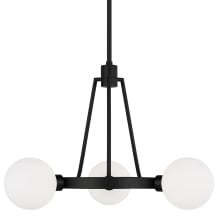 Clybourn 3 Light 21" Wide Ring Chandelier with Frosted Glass Shades