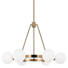 Clybourn 6 Light 26" Wide Ring Chandelier with Frosted Glass Shades