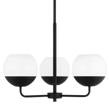 Alvin 3 Light 20" Wide Chandelier with Frosted Glass Shades