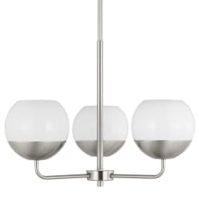 Alvin 3 Light 20" Wide Chandelier with Frosted Glass Shades