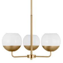 Alvin 3 Light 20" Wide LED Chandelier with Frosted Glass Shades