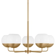 Alvin 5 Light 26" Wide Chandelier with Frosted Glass Shades