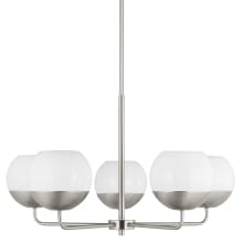Alvin 5 Light 26" Wide Chandelier with Frosted Glass Shades