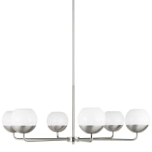 Alvin 6 Light 38" Wide LED Chandelier with Frosted Glass Shades