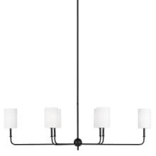 Foxdale 6 Light 44" Wide Linear Chandelier with Linen Shades