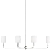 Foxdale 6 Light 44" Wide Linear Chandelier with Linen Shades
