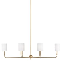 Foxdale 6 Light 44" Wide LED Linear Chandelier with Linen Shades