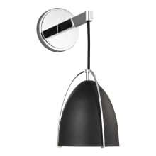 Norman 15" Tall Bathroom Sconce with Midnight Black Shade