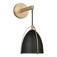 Norman 15" Tall Bathroom Sconce with Midnight Black Shade