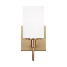 Oak Moore 10" Tall Bathroom Sconce with Frosted Glass Shade