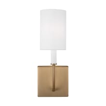 Greenwich 14" Tall LED Bathroom Sconce with Linen Shade