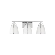 Norman 3 Light 24" Wide Bathroom Vanity Light with Matte White Shades