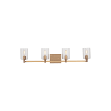 Fullton 4 Light 35" Wide Vanity Light with Clear Glass Shades