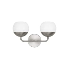 Alvin 2 Light 17" Wide Vanity Light with Frosted Glass Shades
