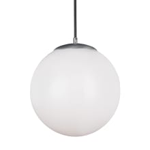 Leo 14" Wide Pendant with Smooth White Glass Shade