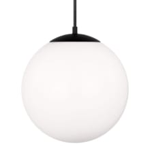 Leo 14" Wide Pendant with Smooth White Glass Shade