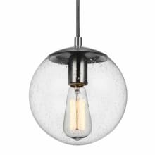 Leo 8" Wide Mini Pendant with Clear, Seedy Glass Shade