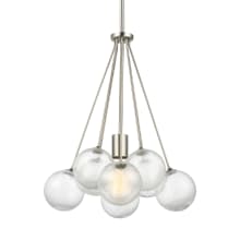 Bronzeville 14" Wide Pendant with Clear, Seedy Glass Globes