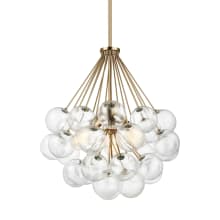 Bronzeville 3 Light 22" Wide Pendant with Clear, Seedy Glass Globes