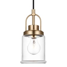 Anders 5" Wide Mini Pendant with Clear Glass Shade