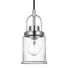 Anders 5" Wide Mini Pendant with Clear Glass Shade