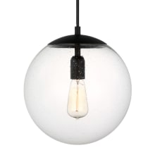 Leo 12" Wide Pendant with Clear, Seedy Glass Shade