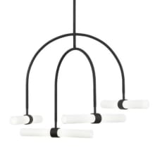 Calumn 4 Light 28" Wide LED Abstract Chandelier with Glass Shades
