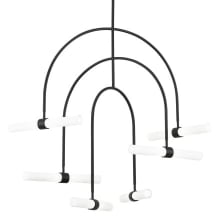 Calumn 6 Light 38" Wide LED Abstract Chandelier with Glass Shades