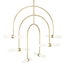 Calumn 6 Light 38" Wide LED Abstract Chandelier with Glass Shades