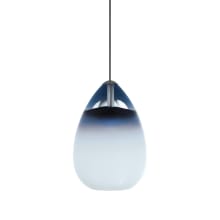 Halogen Low-Voltage Alina FreeJack Monopoint Pendant with Steel Blue Hand-blown Venetian Teardrop Shaped Glass Shade