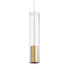 Captra Single Light 3" Wide FreeJack Pendant with Spun Metal Hardware and Cylindrical Glass Pendant