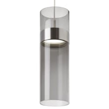 Manette 4" Wide LED Mini Pendant for Freejack System with Transparent Smoke Glass Shades