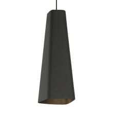 Rhonan 4" Wide LED Mini Pendant with a Black Shade and LED Bulb
